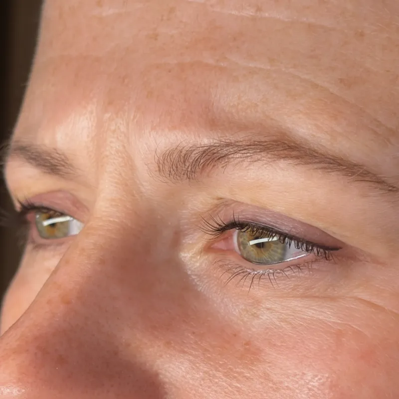 Augenbrauen & Eyeliner – Abgeheiltes Ergebnis – natürlich geformte Brauen mit zartem Lidstrich