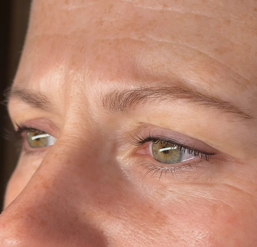 Augenbrauen & Eyeliner – Abgeheiltes Ergebnis – natürlich geformte Brauen mit zartem Lidstrich